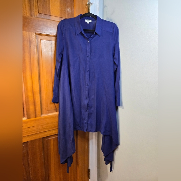 Umgee Tie Back Asymmetric Button Front Dress - Picture 3 of 11